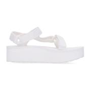 Heldere Witte Flatform Sandaal Dames Teva , White , Dames