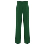 Groene Wollen Stretch Broek Max Mara Weekend , Green , Dames