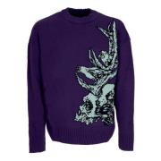 Skull Jacquard Sweater Paars Stof Dolly Noire , Purple , Heren