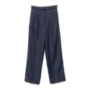 Navy Geplooide Broek Federica Tosi , Blue , Dames