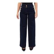 Blauwe High-Waisted Wijde Pijp Jeans Silvian Heach , Blue , Dames