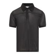 Mesh Polo Shirt Courrèges , Black , Heren