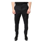 Zwarte wollen Skinny Dress Pants Dolce & Gabbana , Black , Heren