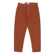 Donker Beige Slim Fit Jeans Amish , Brown , Heren