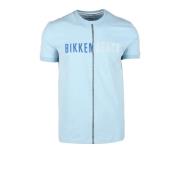 Katoen Elastaan T-shirt Bikkembergs , Blue , Heren