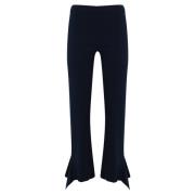 Blauwe Flare Broek met Ruches Detail Twinset , Blue , Dames