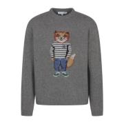 Vos Intarsia Jumper Sweater Maison Kitsuné , Gray , Heren