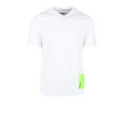 Katoen Elastaan T-shirt Bikkembergs , White , Heren