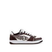 Bruine en witte leren sneakers Enterprise Japan , Brown , Heren