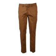 Katoen Tencel Elastaan Broek Gianni Lupo , Brown , Heren