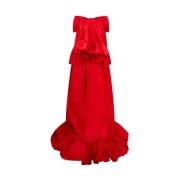 Dramatische Taffeta Rok met Sleep Loveshackfancy , Red , Dames