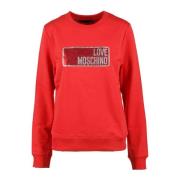 Katoen Elastaan Sweater Love Moschino , Red , Dames