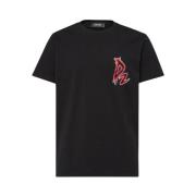 Minimalistisch Grafisch Devil Print T-shirt Dsquared2 , Black , Heren