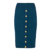 Geborduurde Jacquard Pencil Rok Pinko , Blue , Dames