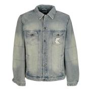 Gewatteerde Denim Jas Heren Karl Kani , Gray , Heren