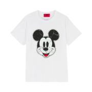 Mickey Mouse Print Wit T-shirt Aniye By , White , Dames