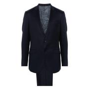 Elegante Blauwe Wollen Pak Etro , Blue , Heren