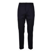 Wol Katoen Elastaan Broek Dondup , Blue , Heren