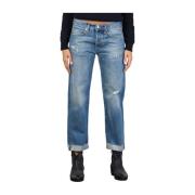 Lichte Wassing Distressed Denim Boyfriend Jeans Roy Roger's , Blue , D...