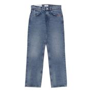 Denim Herenjeans met Rechte Pijp Amish , Blue , Heren