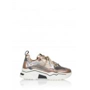 Chunky Sole Metallic Sneakers voor vrouwen Dwrs , Beige , Dames