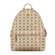 Stark rugzak in Visetos met zijstudjes MCM , Beige , Dames