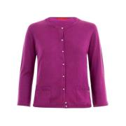 Rechte gebreide jas met parelknopen Carolina Herrera , Purple , Dames