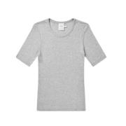 Grijze Elleboogmouw T-shirt Munthe , Gray , Dames