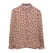 Lip Print Overhemdblouse Luisa Cerano , Brown , Dames