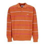 Gestreepte Fleece Polo Sweatshirt Obey , Brown , Heren