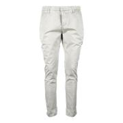 Katoen Elastaan Broek Dondup , White , Heren