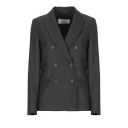 Grijze Lurex Blazer met Metallic Draad Peserico , Gray , Dames