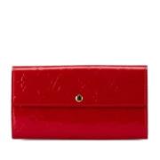 Pre-owned Leather wallets Louis Vuitton Vintage , Red , Dames