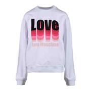 Katoen Elastaan Sweater Love Moschino , White , Dames