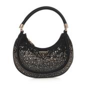 Metalen Band Mini Tas met Applicatie Guess , Black , Dames