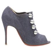 Pre-owned Denim boots Christian Louboutin Pre-owned , Blue , Dames