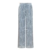 Petal Wide LEG Pants Michael Kors , Blue , Dames