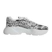 Witte leren sneakers met logodetails Dolce & Gabbana , Multicolor , He...