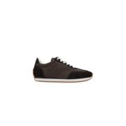 Bruine Lage Sneakers Nylon Suède TotêMe , Brown , Dames