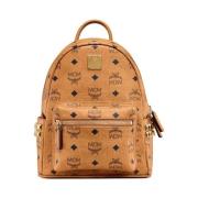 Stark rugzak in Visetos met zijstud MCM , Brown , Dames