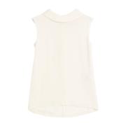 Witte Zijden Mouwloze Top Valentino Garavani , White , Dames