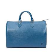 Pre-owned Leather handbags Louis Vuitton Vintage , Blue , Dames