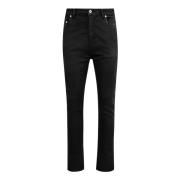 Zwarte Coated Skinny Detroit Jeans Rick Owens , Black , Heren