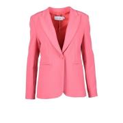 Elegante Jas met Unieke Stofmix Simona Corsellini , Pink , Dames