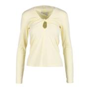 Katoen Elastaan T-shirt Proenza Schouler , Yellow , Dames