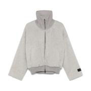 Grijze textuurjas met logopatch Iceberg , Gray , Dames