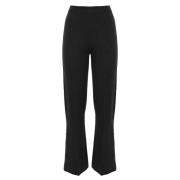 Wollen Wijde Ribbroek Twinset , Black , Dames