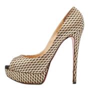 Pre-owned Satin heels Christian Louboutin Pre-owned , Beige , Dames