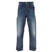 Blauwe Katoenen Straight Leg Jeans Isabel Marant , Blue , Heren