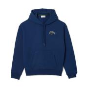 Blauwe Trui met Ruime Pasvorm en Capuchon Lacoste , Blue , Heren